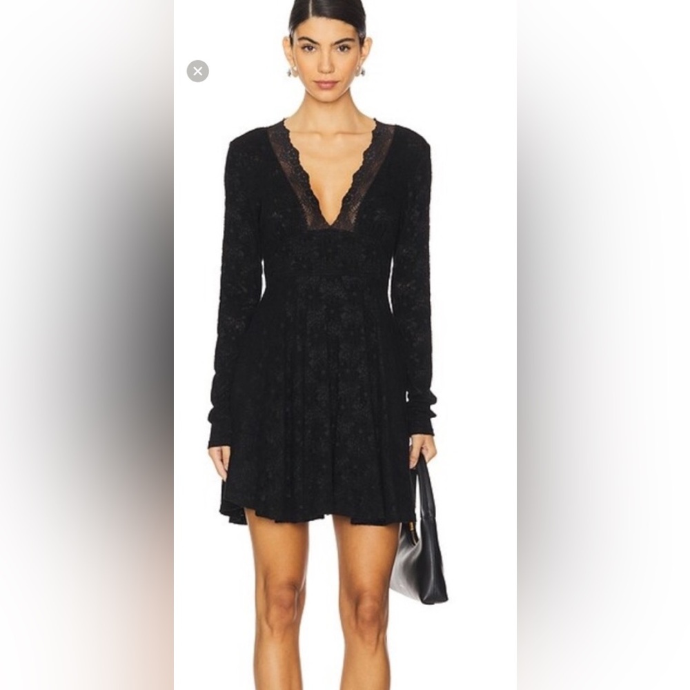 Free People Black Long Sleeve Dress